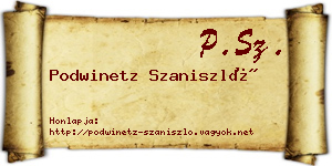 Podwinetz Szaniszló névjegykártya